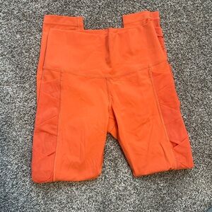 Lululemon criss cross Orange Leggings 6
